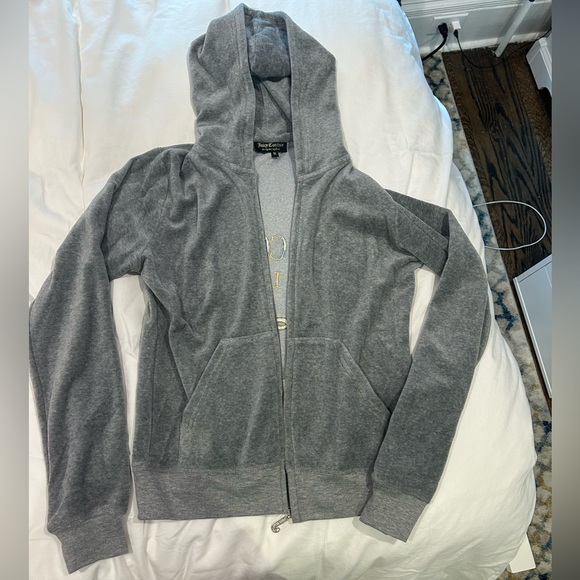 Juicy Couture Gray Velvet Zip Up - Picture 5 of 6